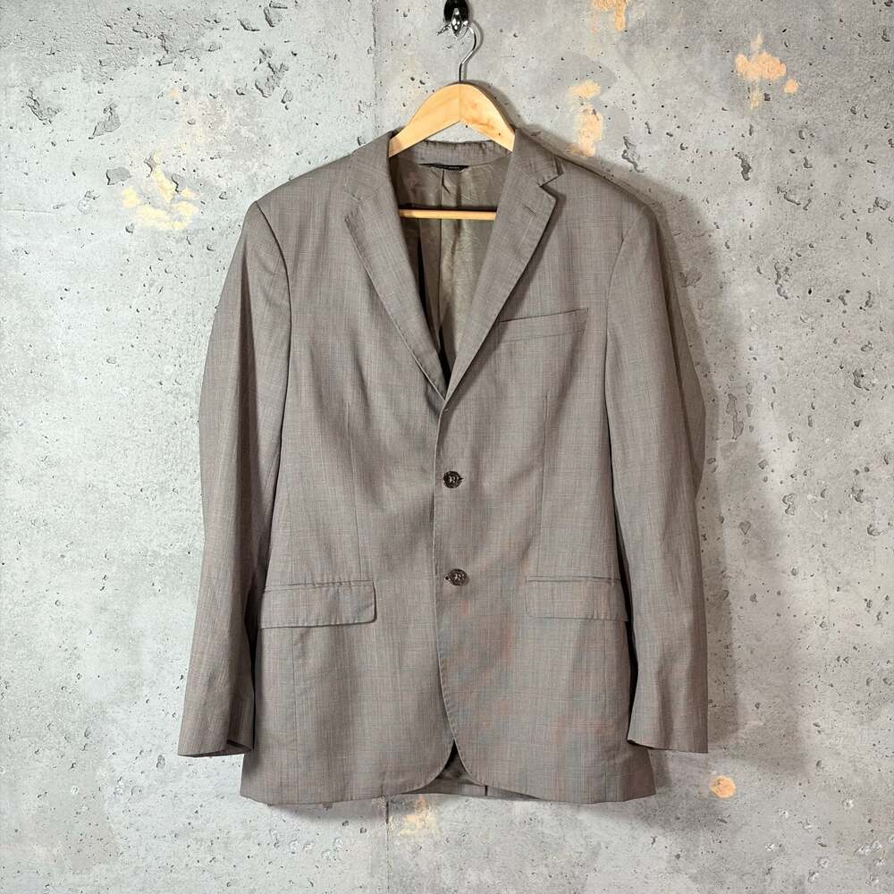 Banana Republic Tailored Fit Wool-Linen Blend Plaid Sport Coat Jacket 40R